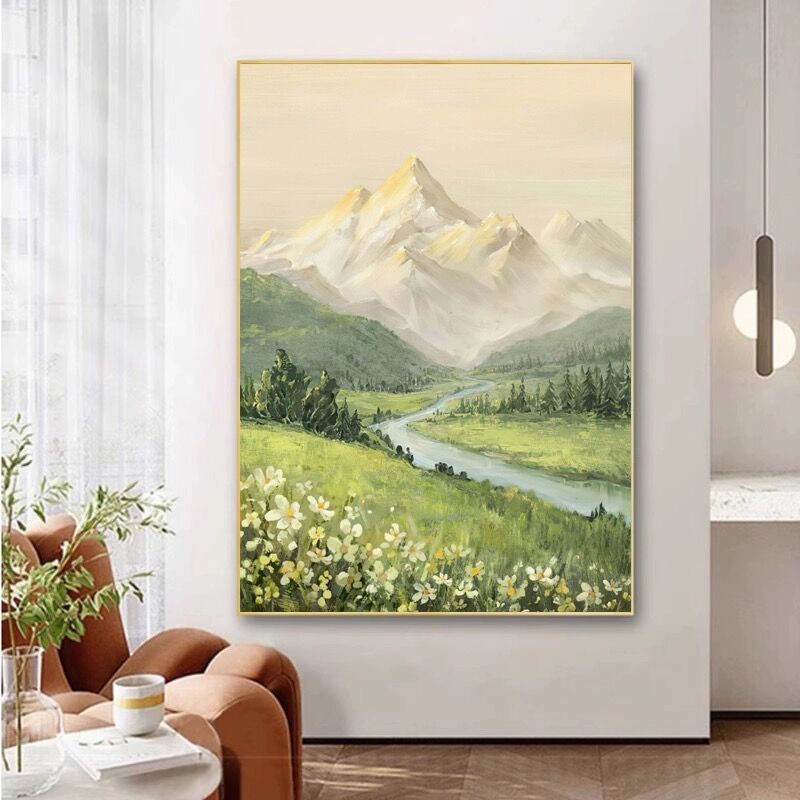 定制款日照金山十字绣：打造独一无二的客厅风景画！