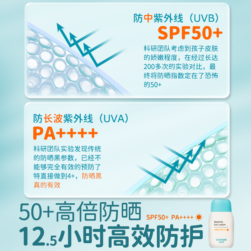 军训必备！50倍物理防晒乳真香预警！女童男童婴儿都爱的海边防水防晒霜