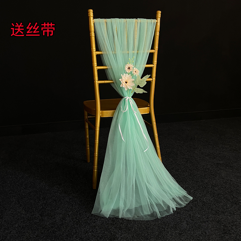 户外婚礼必备！高密度白纱椅背装饰，美到窒息！这波不买真的亏大了