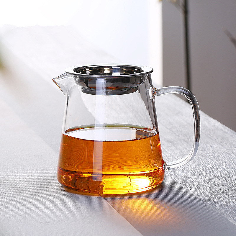 鑫凤祥玻璃月牙公杯：泡茶神器，500ml大容量耐热玻璃茶漏，让泡茶变成一种享受！