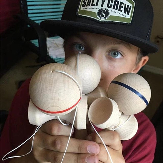 原装进口Kendama Co美产剑玉原木系列：榉木红橙黄绿青蓝紫，解锁童年新玩法！