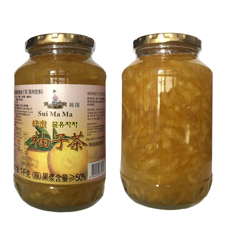 韩国进口水妈妈蜂蜜柚子茶：1kg大容量，健康美味，包邮到家！