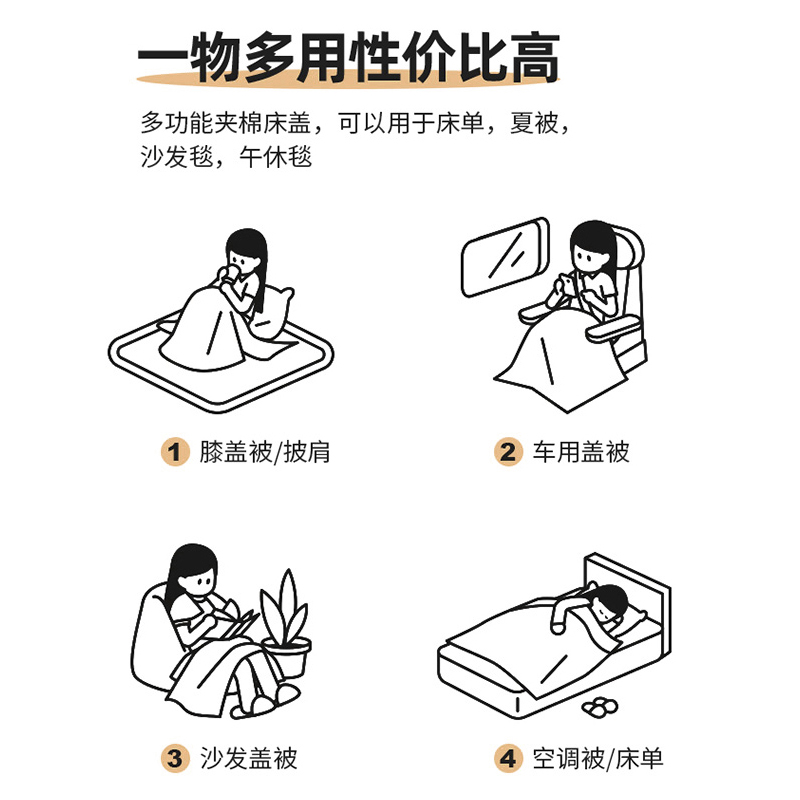 无印良品2025新款纯棉床盖：四季通用，榻榻米全棉夹棉三件套，你的卧室升级必备！