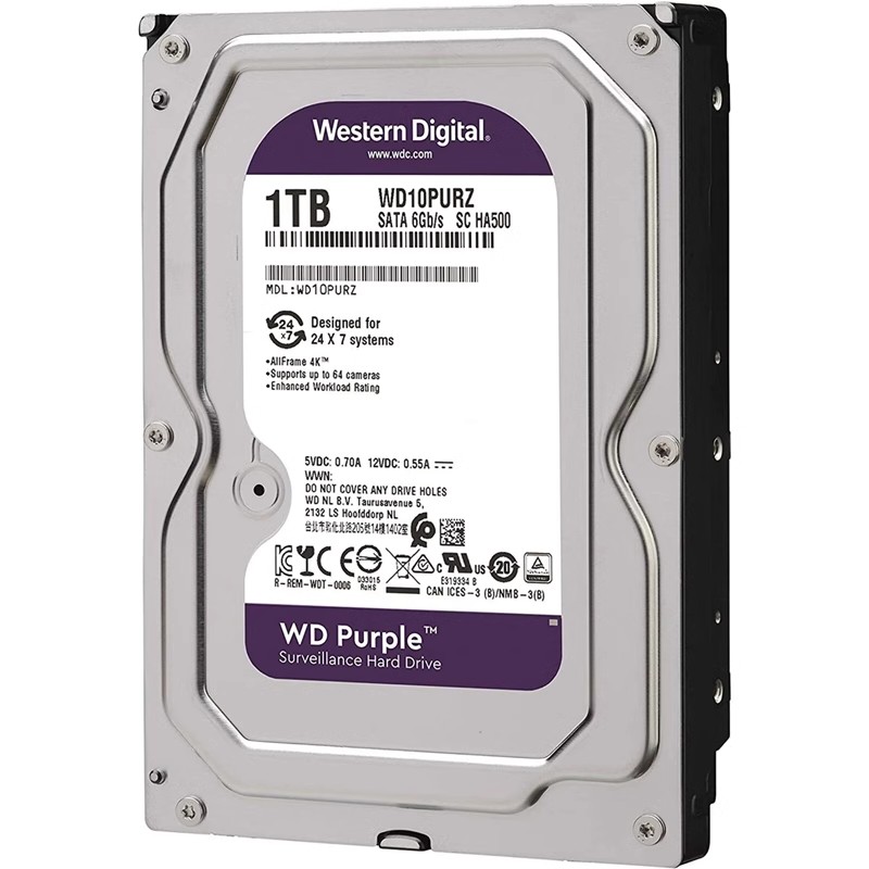 WD10PURZ西部数据3.5寸1TB紫盘：台式机硬盘新宠，监控存储的绝佳选择！