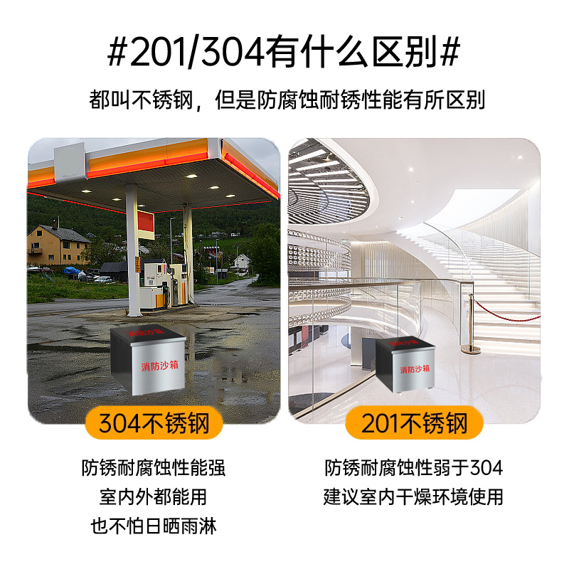 304不锈钢消防沙箱：船舶加油站必备，防汛灭火神器️