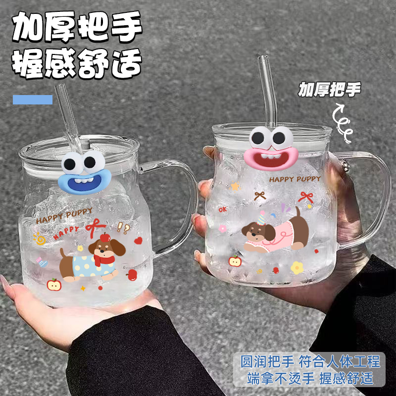 高颜值ins风玻璃吸管杯，喝咖啡也能变时尚达人的秘密武器