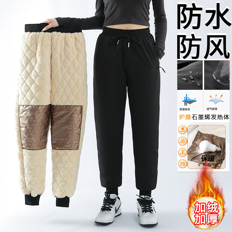 黑色冬季防雨绸多功能棉裤，保安执勤必备，防寒保暖，拆卸内胆超方便！❄️