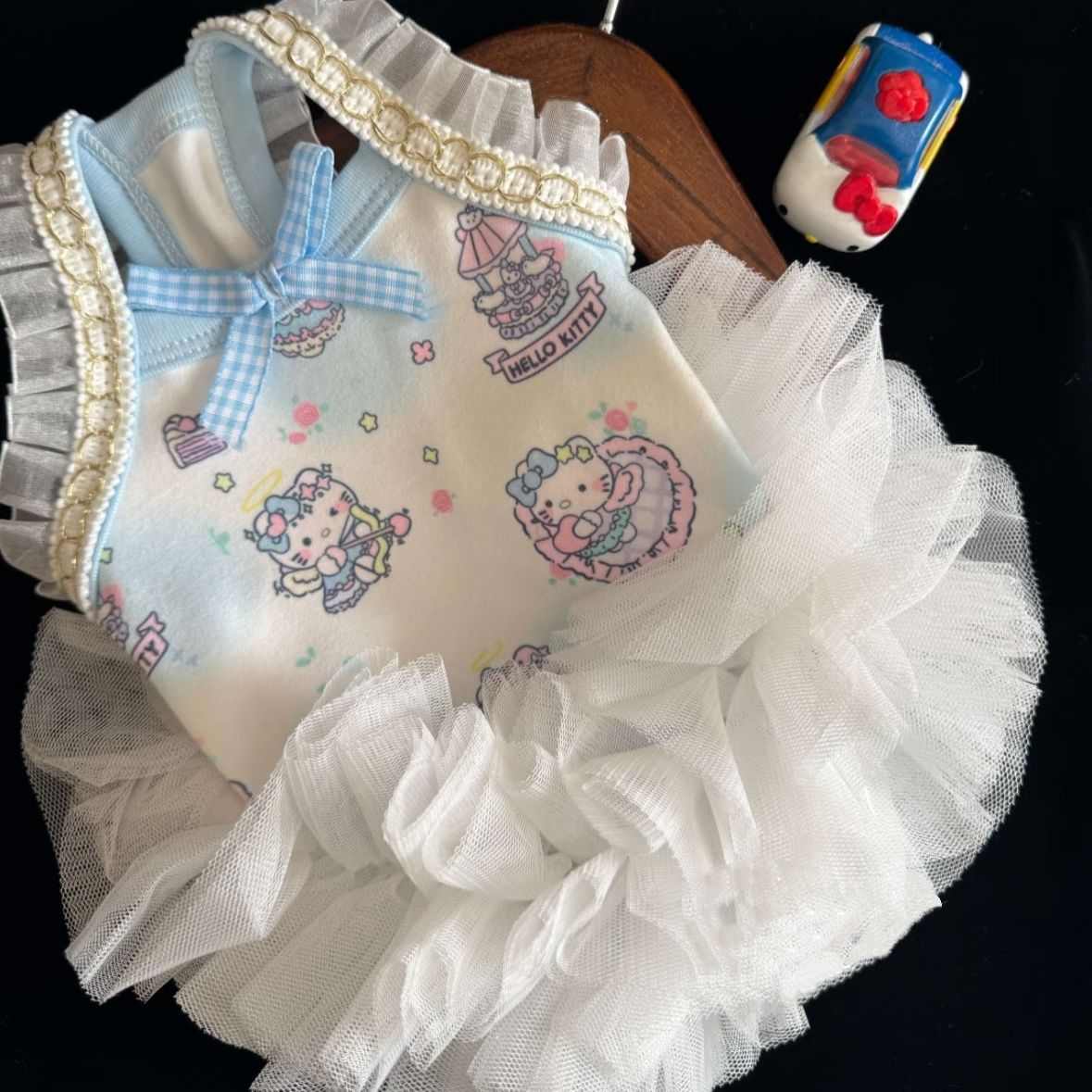 星选新款奶狗奶猫吊带裙，夏日萌宠必备，超小茶杯犬幼犬专属衣橱