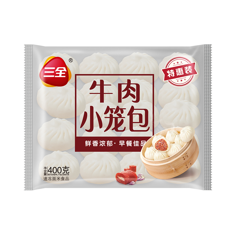 三全小笼包：正宗杭州风味，早餐新宠，速冻即食的美味享受！