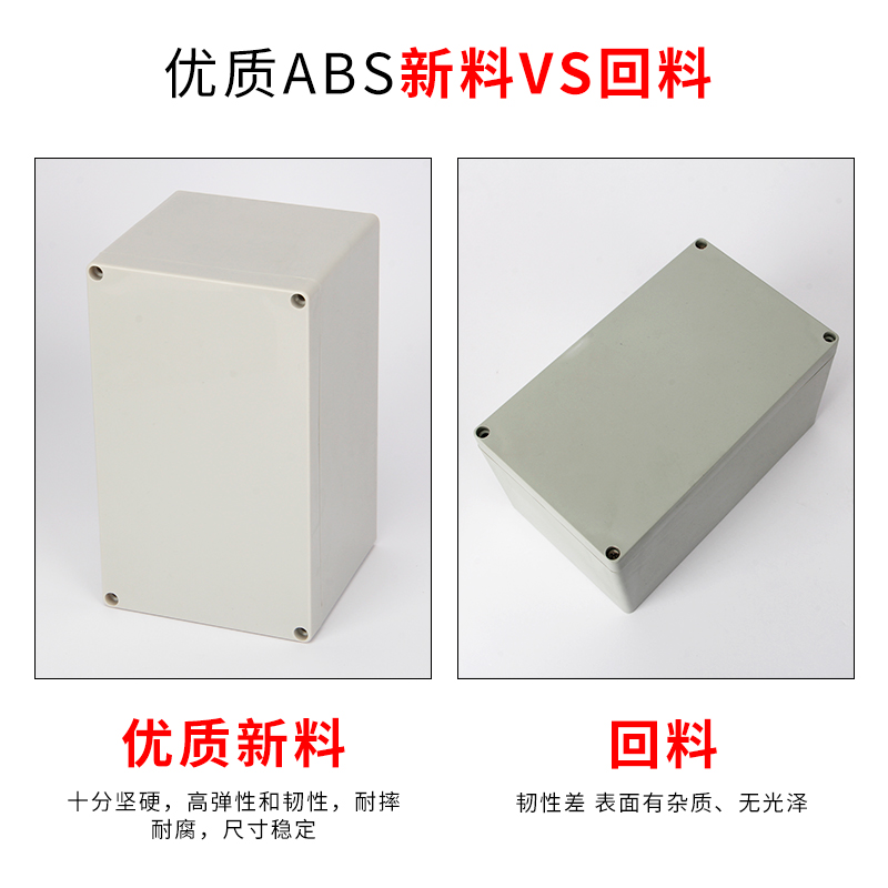 ABS新料防水接线盒F型户外防水盒带耳室内塑料外壳PCB盒电源监控：打造智能家庭必备神器！