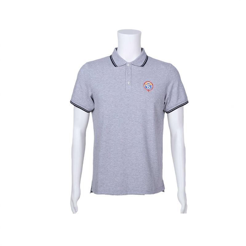 顺德德胜学校01M男夏季运动服T恤灰色POLO衫：夏日运动新风尚，尽显青春活力