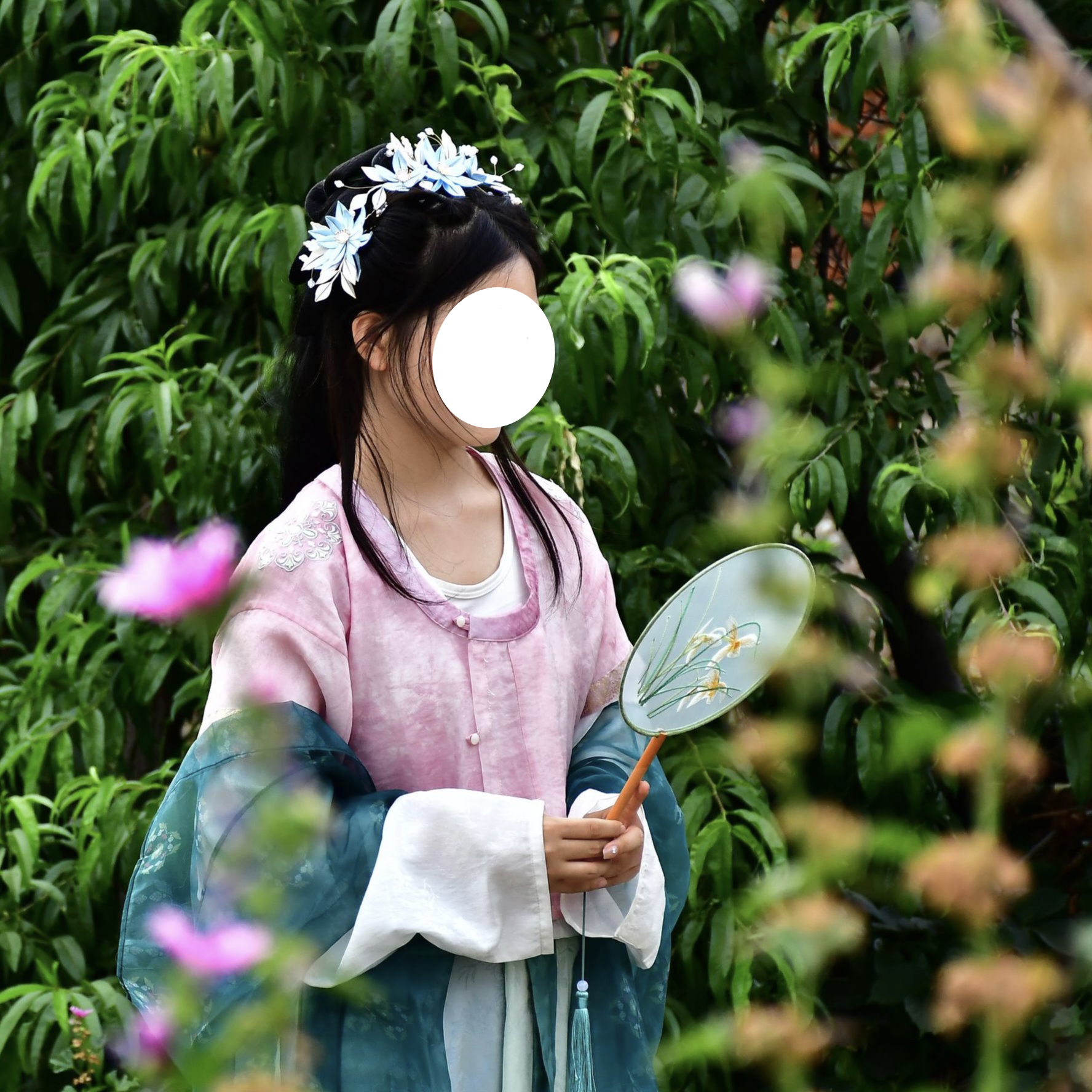 手工缠花发饰：古风汉服头饰，演绎你的蓝色精灵梦✨