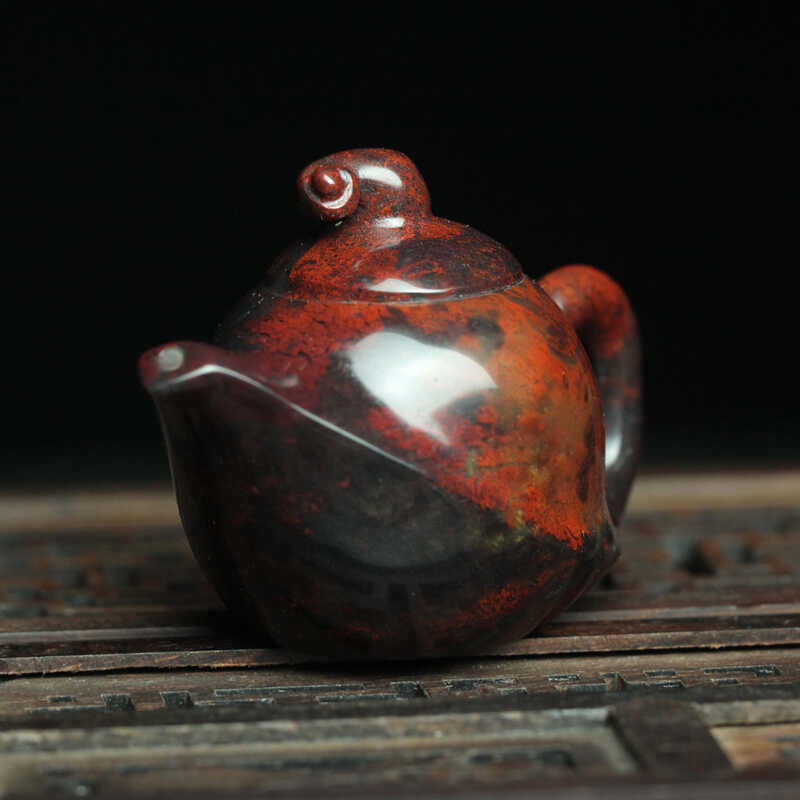 精品天然桂林鸡血玉茶壶：收藏级艺术品，随身携带的奢华享受✨
