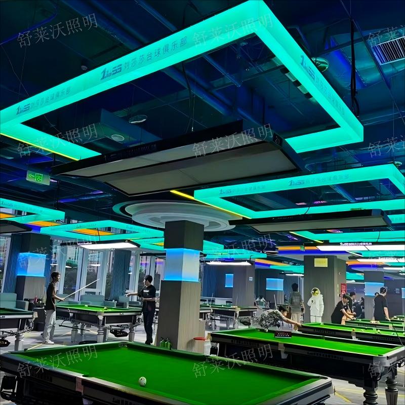 台球厅氛围灯新宠！三面发光定制logo，打造高级感台球室