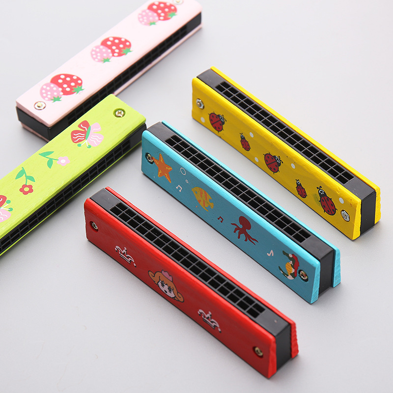 儿童木质口琴16孔：幼儿园小学生奖品，初学者吹奏乐器创意礼物
