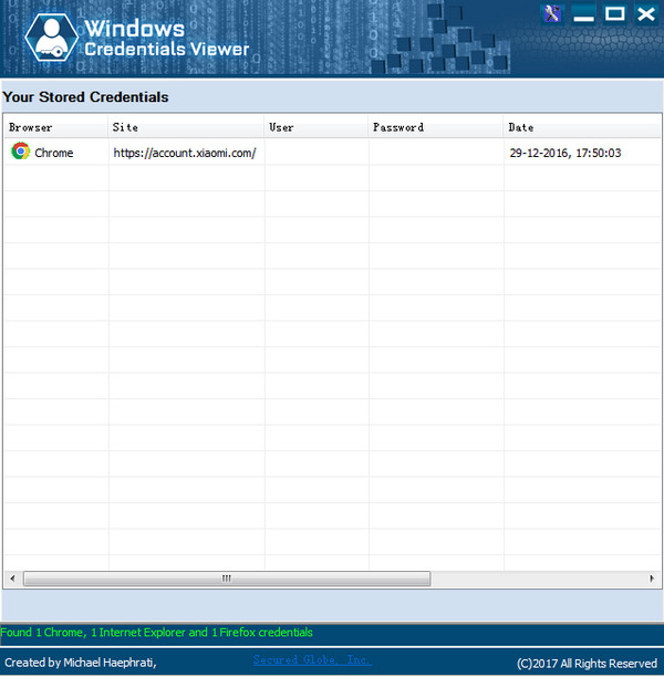 Windows Credentials Viewer(浏览器检测工具)v1.2免费版