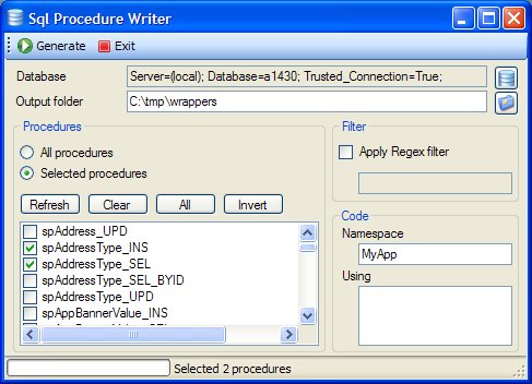 SQL Procedure Writer1.0.0