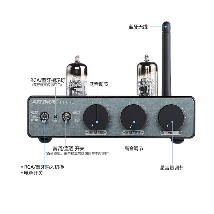 AIYIMA/爱音曼T1PRO：发烧友必备的蓝牙电子管前级HiFi胆机，探索声音的极致魅力！