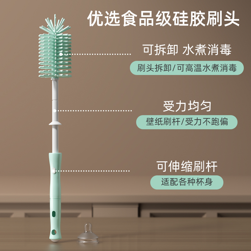 硅胶奶瓶刷套装：宝宝口粮清洁神器，新手爸妈必备！✨