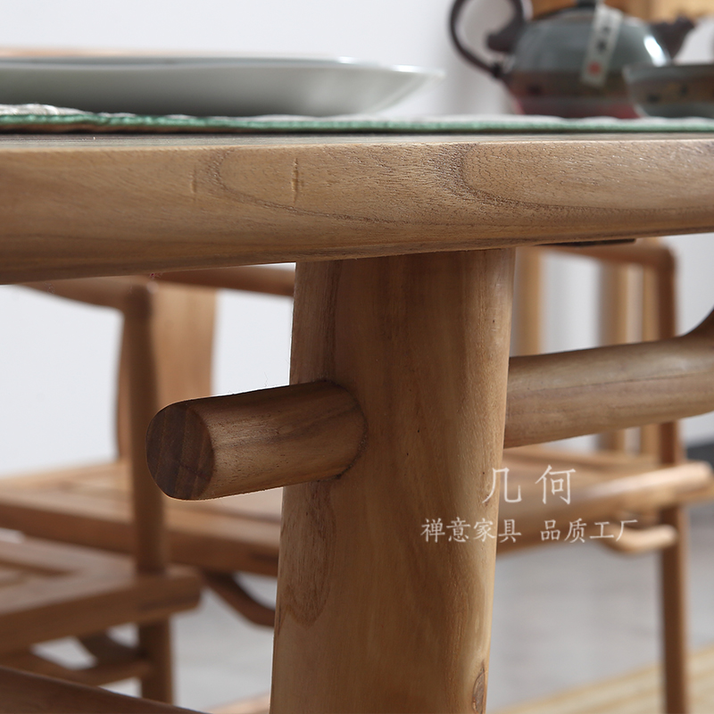 实木茶桌新中式禅意新款家用茶台现代简约书桌老榆木茶室家具白茬，打造东方美学新境界！
