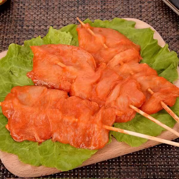 里脊肉串手抓饼炸串大串油炸小吃半成品烧烤食材家用铁板里脊肉片，美味速食新体验！