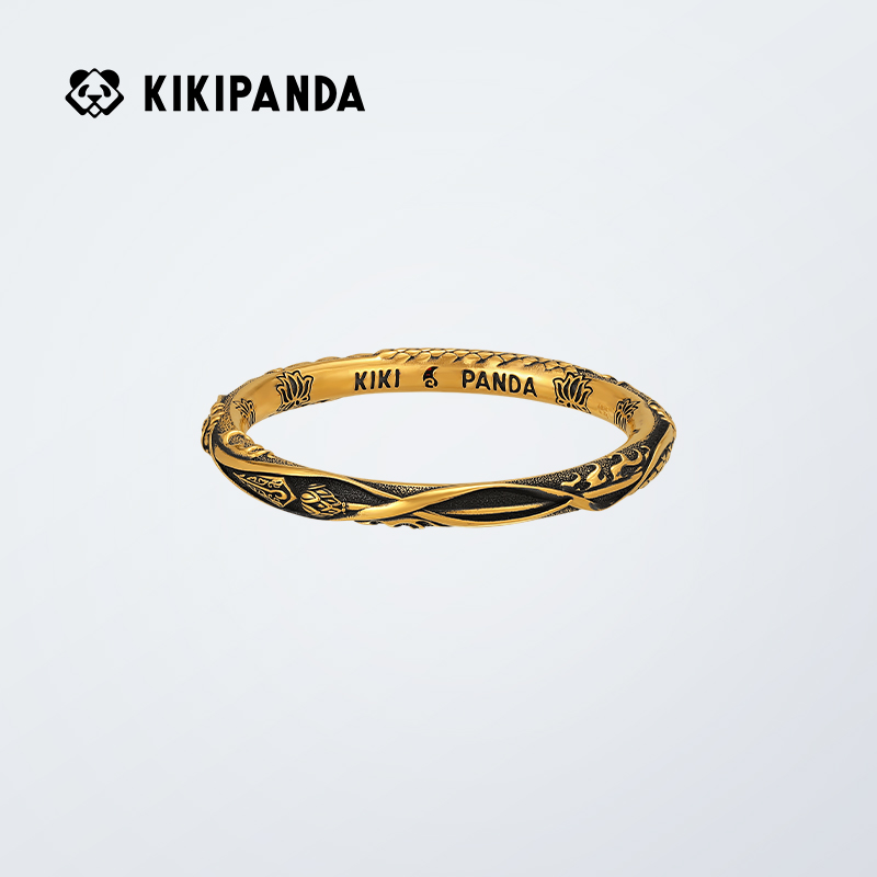 KIKIPANDA黑金手镯：复古魅力，让你瞬间成为焦点✨