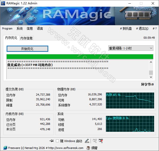 内存优化软件 | RAMagic v1.22 中文绿色版
