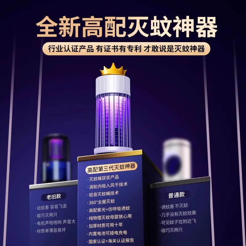 新款USB智能光控灭蚊灯，户外露营蚊虫克星，告别蚊叮虫咬！✨