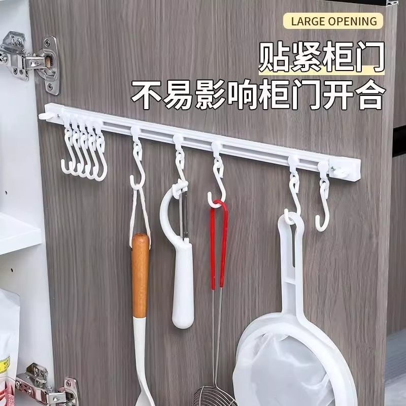 橱柜门内侧收纳挂钩：厨房挂勺子铲子神器，空间利用大法！