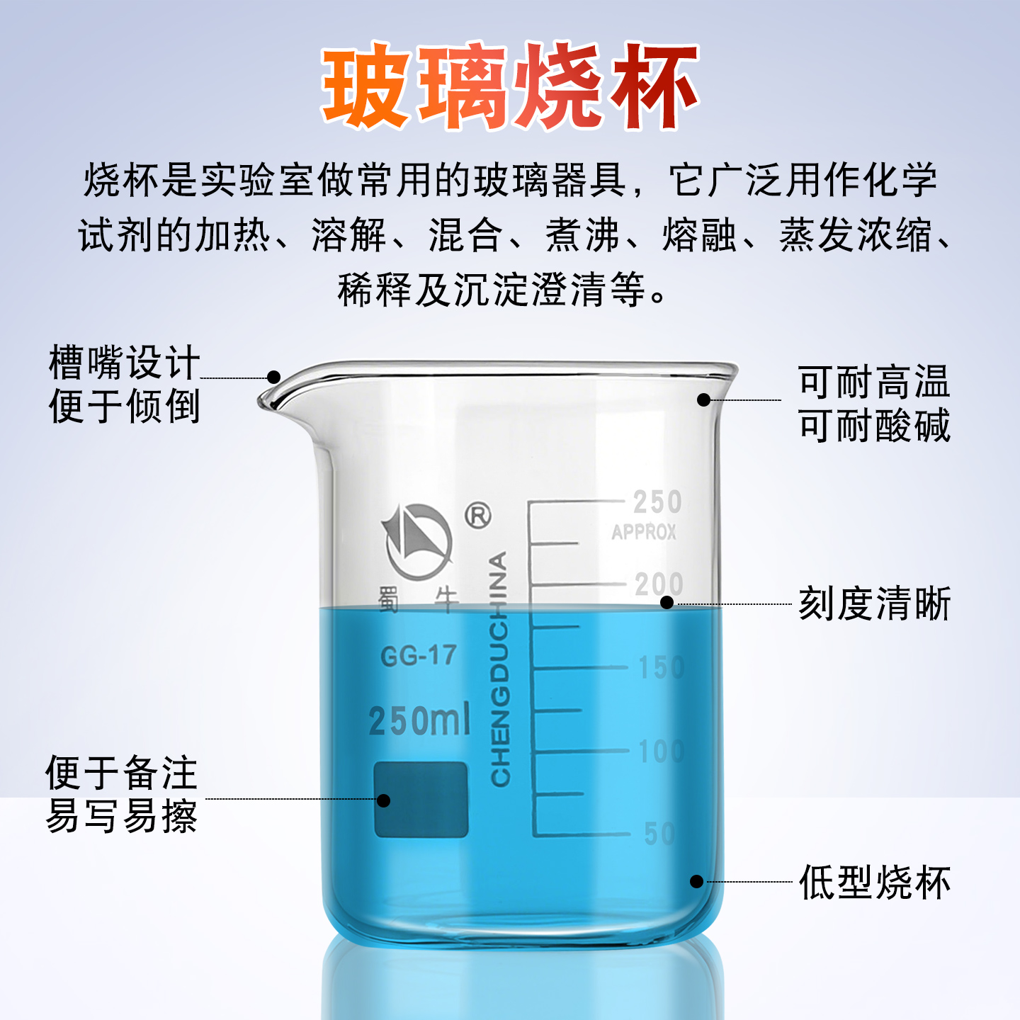 蜀牛玻璃烧杯：实验室必备神器，科学实验的完美伴侣