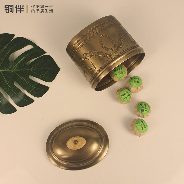 印度进口复古黄铜咖啡罐：奢华复古，装点你的欧式生活