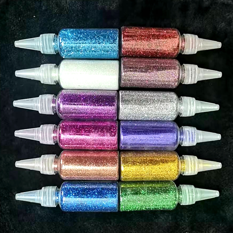金葱粉DIY：12色尖嘴瓶装亮粉玫瑰花，闪亮你的生活✨