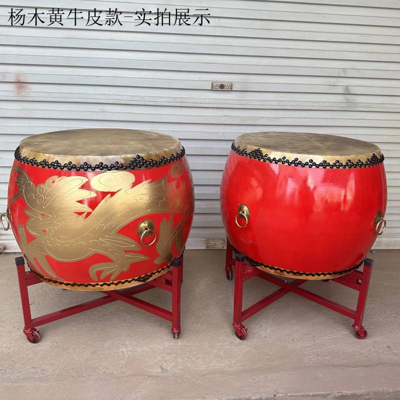 中国红鼓王！大鼓牛皮鼓立式龙鼓震撼登场！寺庙战鼓一敲全场炸裂
