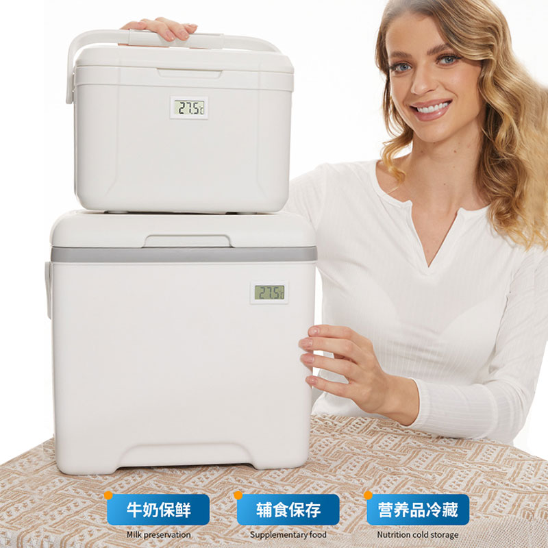 户外保温箱母乳保鲜冷藏箱车载手提便携式外卖储存可视温度小冰箱，妈妈们的新宠儿！