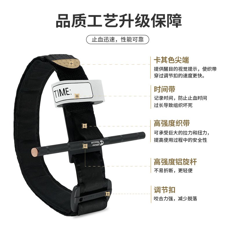 徒步党必入！犀牛救援战术CAT止血带，单手操作太香了！救命神器不讲武德
