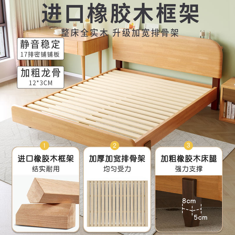 美式实木儿童床1.2米：现代小户型卧室的温馨选择，男孩女孩都能爱上的简约民宿风单人床