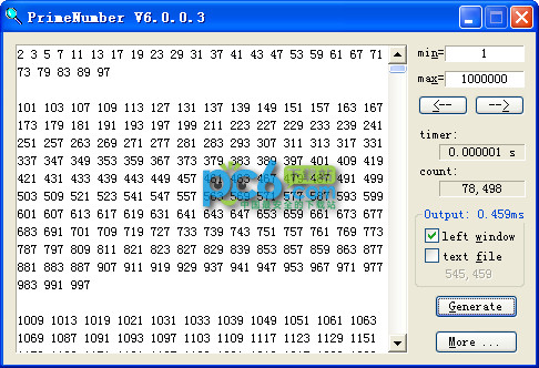 素数生成器(PrimeNumber)V6.0.0.3绿色版