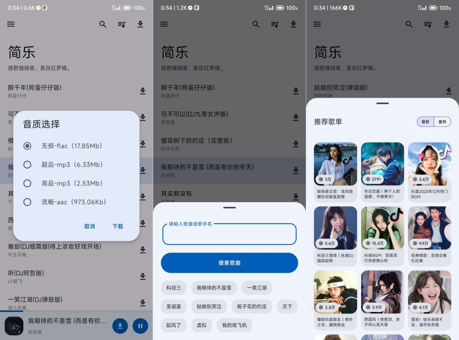 简乐-再见歌词适配，音乐搜索下载软件