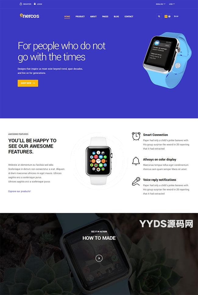 智能手表在线商城网站模板