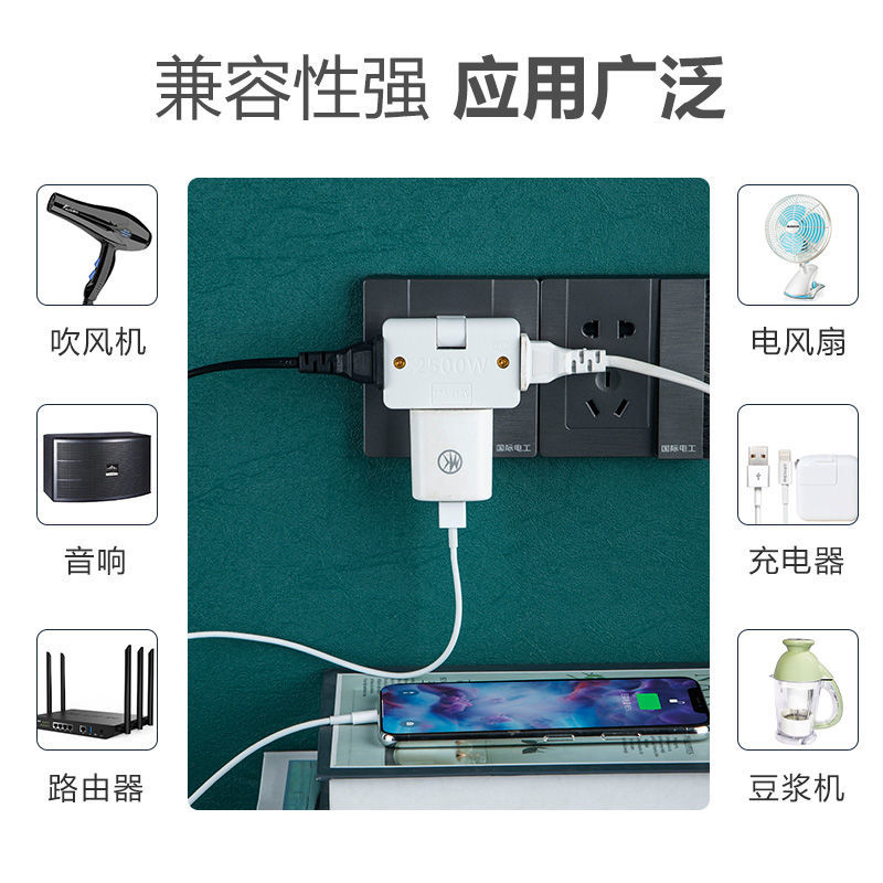 超薄国标纯铜电源转换器：解锁安全用电新姿势，告别烧焦味！