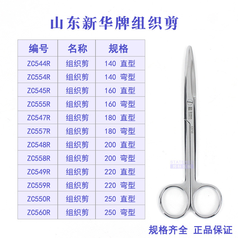 欧美德国进口技术新华医疗组织剪：外科解剖手术利器，弯圆钝头设计，精准切割新体验！