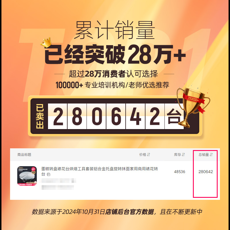 烘焙党狂喜！裱花转台蛋糕裱花台套装家用专业旋转转盘，新手也能做高级蛋糕！