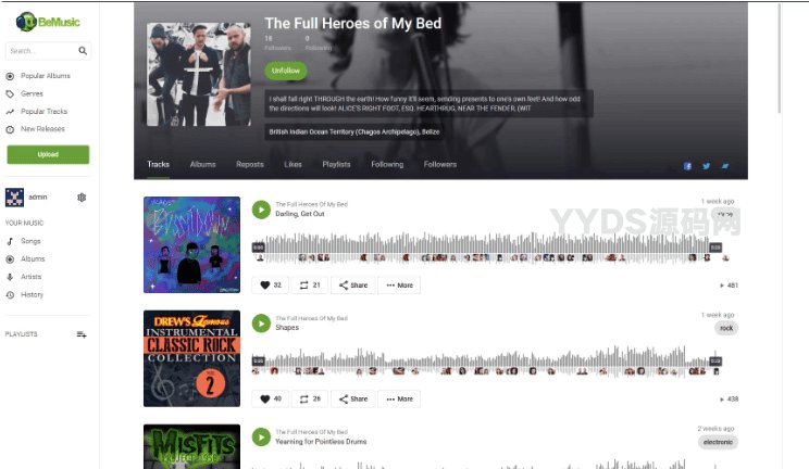 BeMusic3.0.9 PHP音乐平台系统 音乐共享上传网站源码
