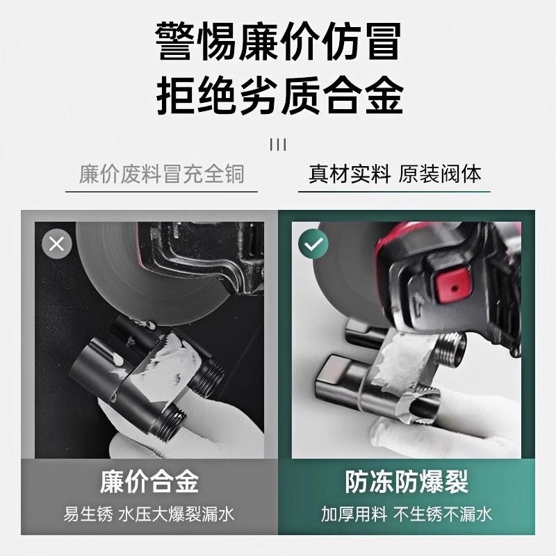 双出水洗衣机龙头通用4分螺纹一进二出迷你省空间大流量马桶角阀，装修必备神器！