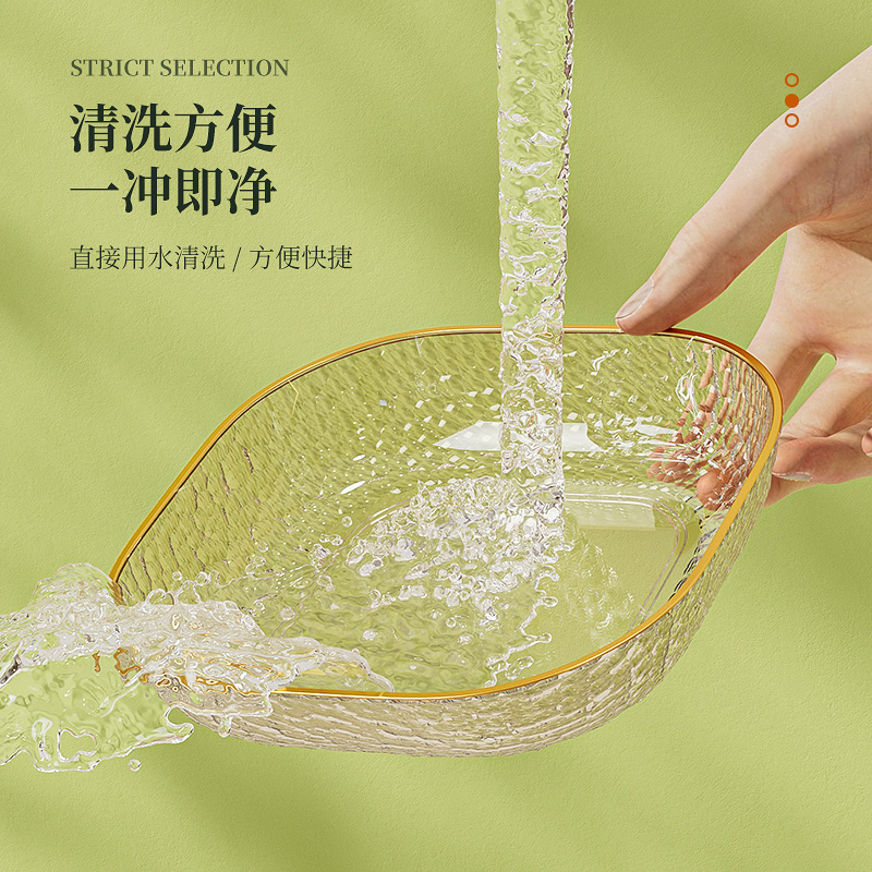 中古手工琉璃果盘：复古奶黄波纹，点亮你的餐桌美学✨