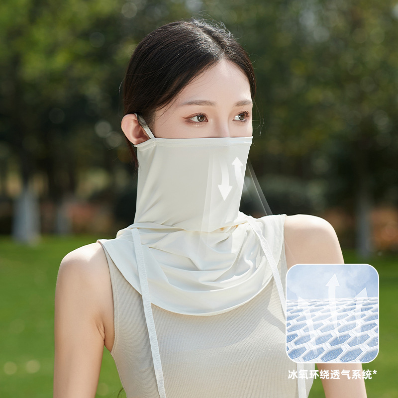 防晒面罩女全脸防紫外线脸基尼口罩护颈一体帽子遮阳骑行冰丝护脸，夏日必备防晒神器！✨