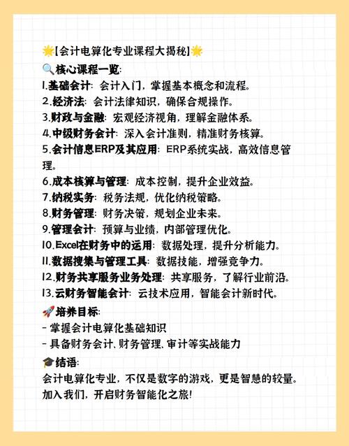 会计电算化课程,现代会计工作技能提升的关键课程解析-第2张图片-职教招生网