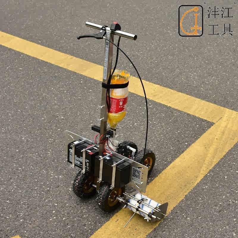 沣江工具辅助划线机：手动电动滚涂刷漆，球场马路车位油漆画线喷涂神器！