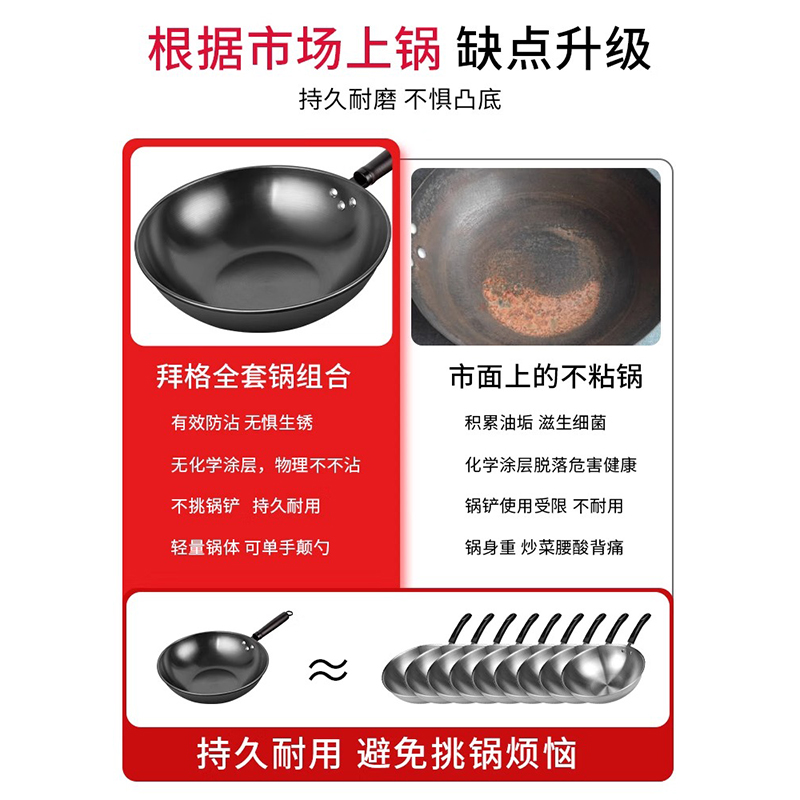 拜格炒锅三件套：厨房里的烹饪神器，让你轻松变大厨！