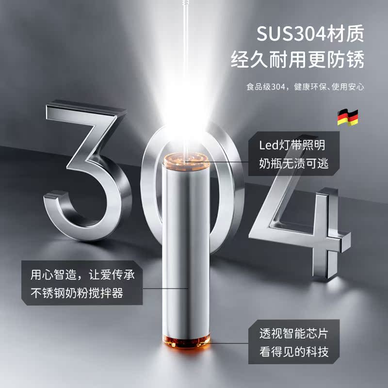 304不锈钢婴儿电动奶粉搅拌棒：告别起泡烦恼，宝宝喝奶更轻松！✨